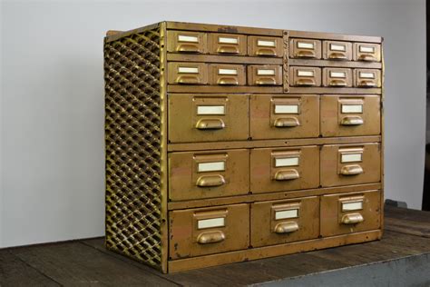 industrial green 1930's small two drawer metal box with handles|Green Metal Antique Cabinets & Cupboards for sale .